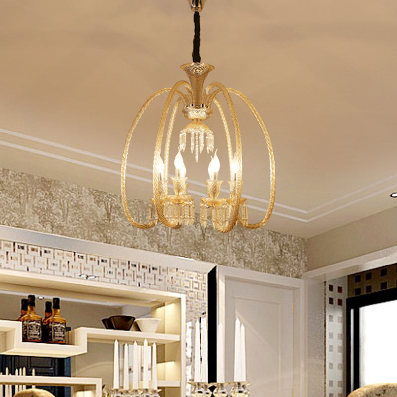 Rustic Style Chandelier Light Fixture Crystal Candlestick Hanging Chandelier