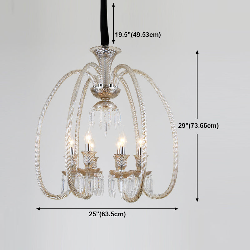 Rustic Style Chandelier Light Fixture Crystal Candlestick Hanging Chandelier