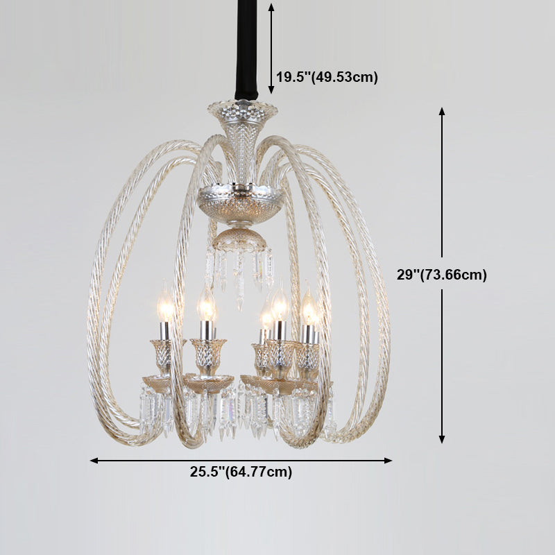 Rustic Style Chandelier Light Fixture Crystal Candlestick Hanging Chandelier