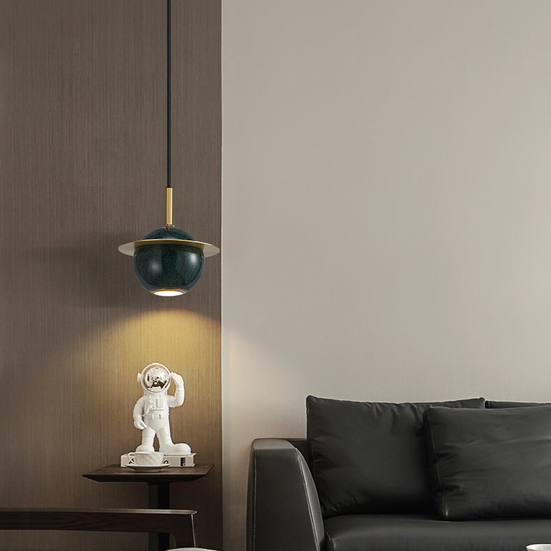 Pendentif en marbre géométrique Postmodern 1-bulbe petite lumière suspendue pour salle à manger