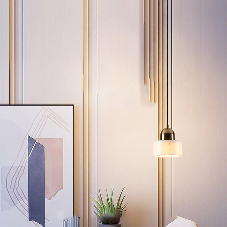 Pendentif en marbre géométrique Postmodern 1-bulbe petite lumière suspendue pour salle à manger