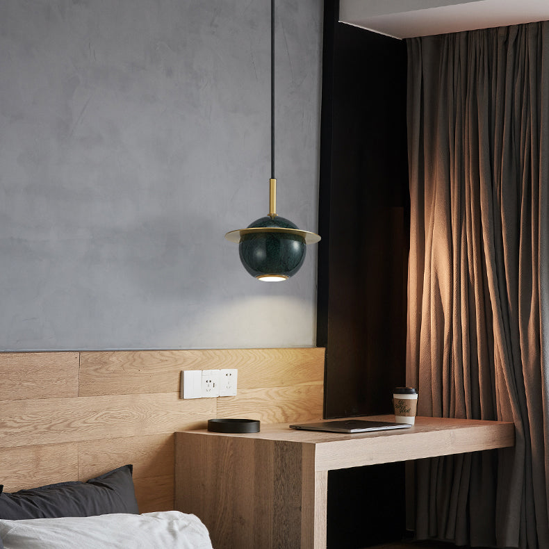 Pendentif en marbre géométrique Postmodern 1-bulbe petite lumière suspendue pour salle à manger