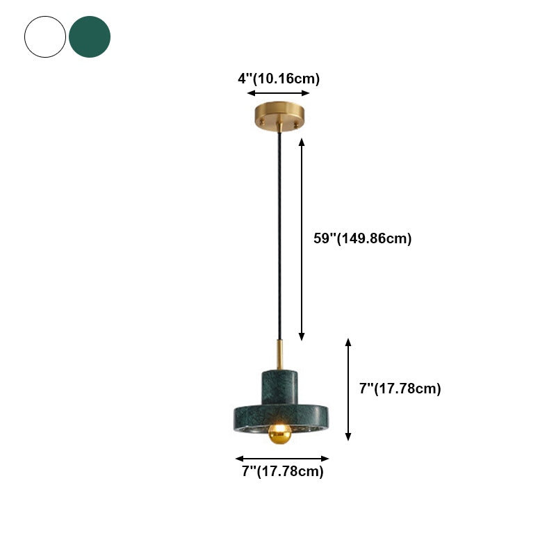 Pendentif en marbre géométrique Postmodern 1-bulbe petite lumière suspendue pour salle à manger