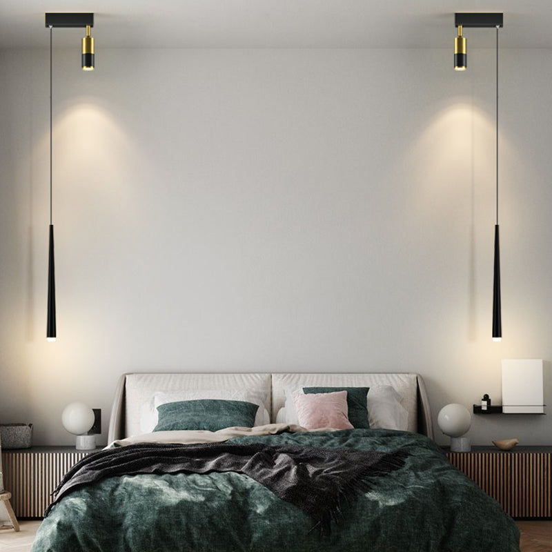 Modern Pendant Light Minimalist Metal Bedroom LED Hanging Light Fixture