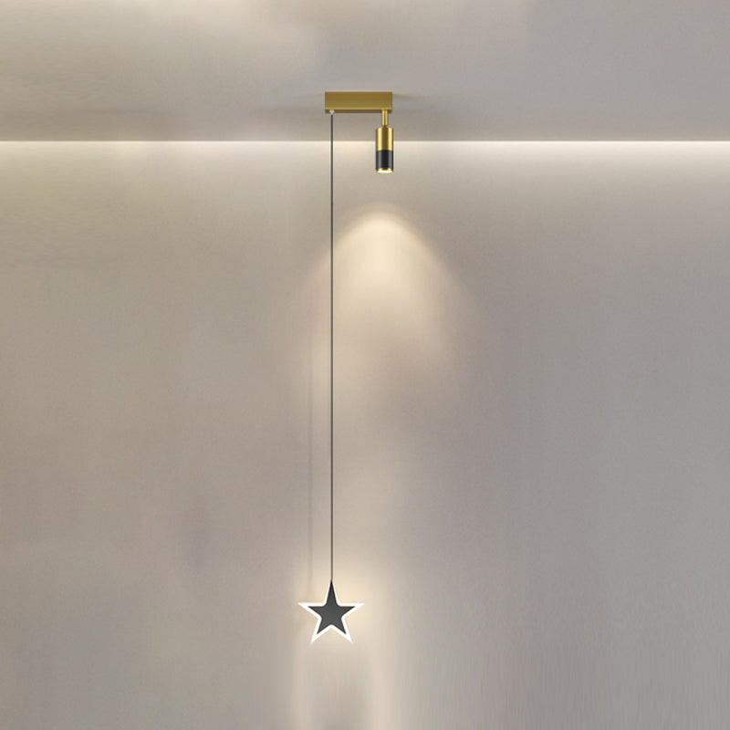 Modern Pendant Light Minimalist Metal Bedroom LED Hanging Light Fixture