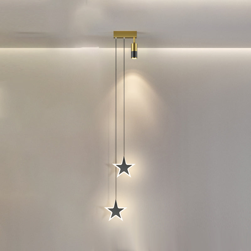 Modern Pendant Light Minimalist Metal Bedroom LED Hanging Light Fixture