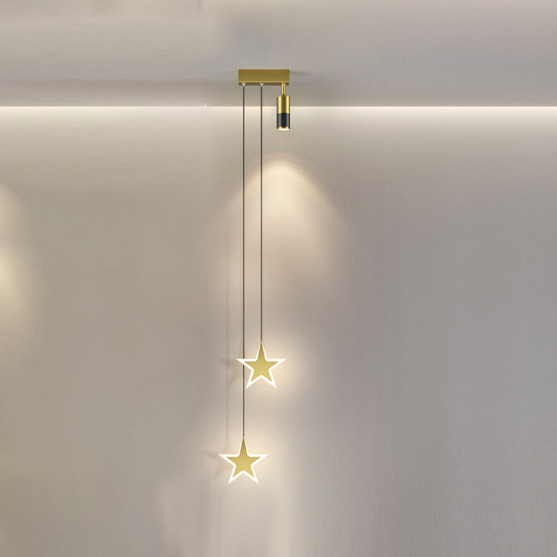 Modern Pendant Light Minimalist Metal Bedroom LED Hanging Light Fixture