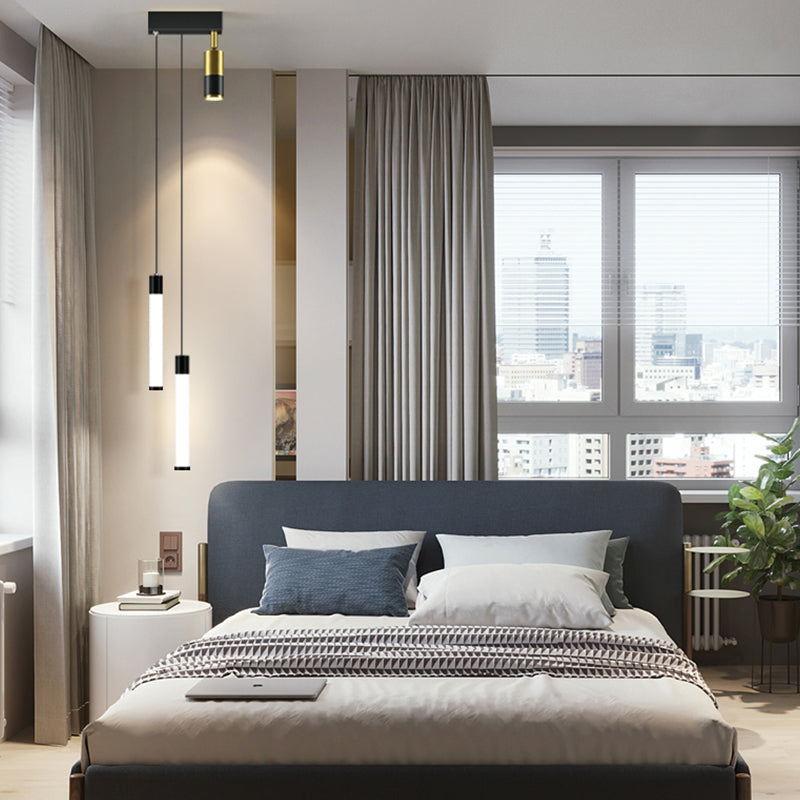 Modern Pendant Light Minimalist Metal Bedroom LED Hanging Light Fixture