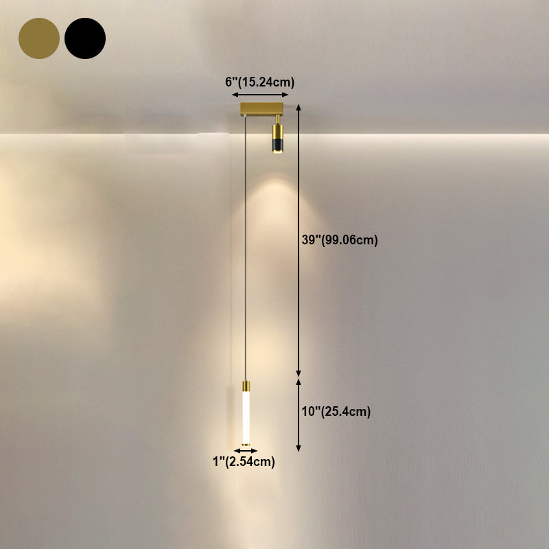 Modern Pendant Light Minimalist Metal Bedroom LED Hanging Light Fixture