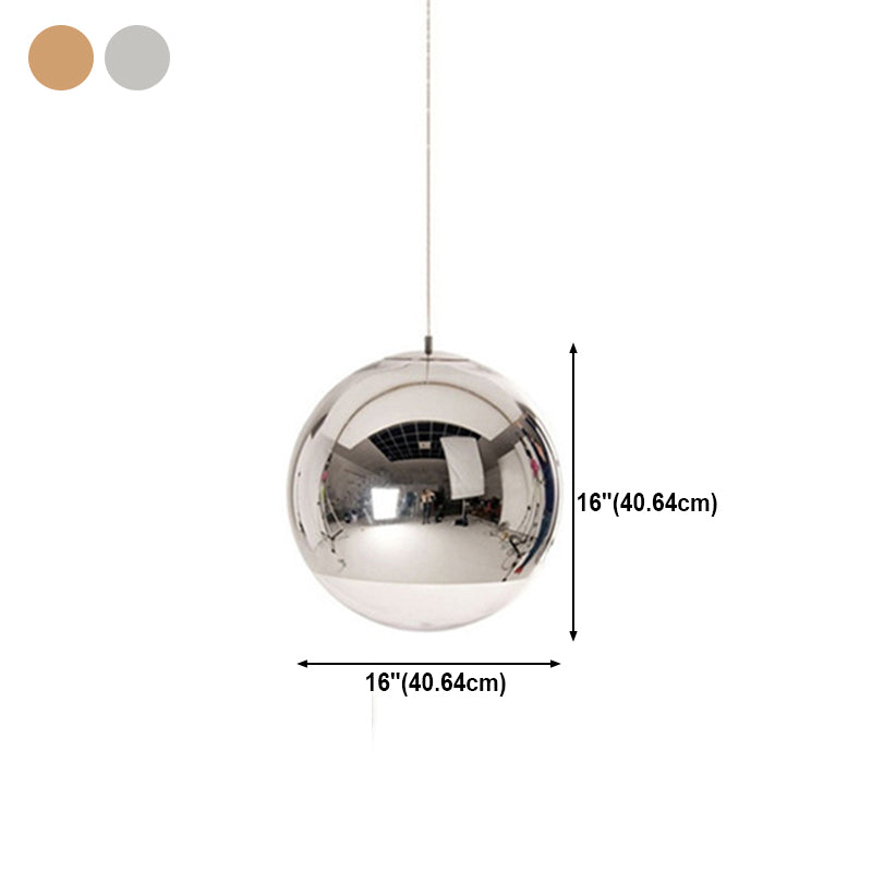 1 hoofdbol hanglamp licht postmodern gespiegelde glazen ophanging licht