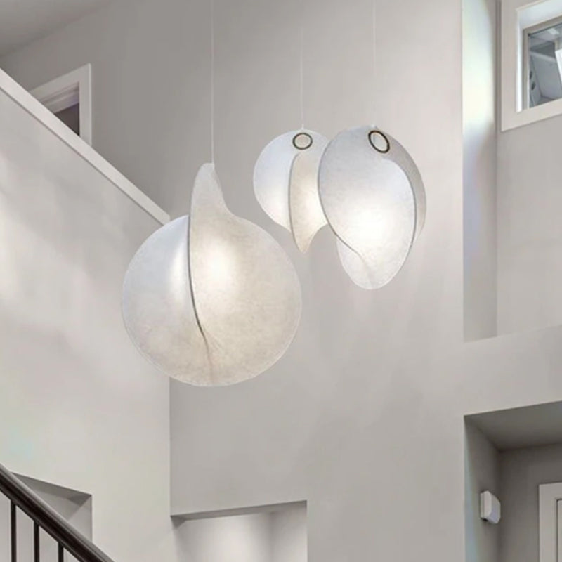 Style moderne suspendu éclairage en soie