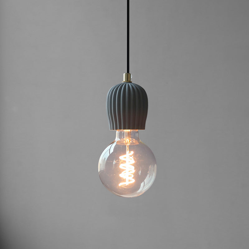 Mini-luminaire pendentif créatif nordique ciment monomoteur de bulbe bleu lumière suspendue pour le café