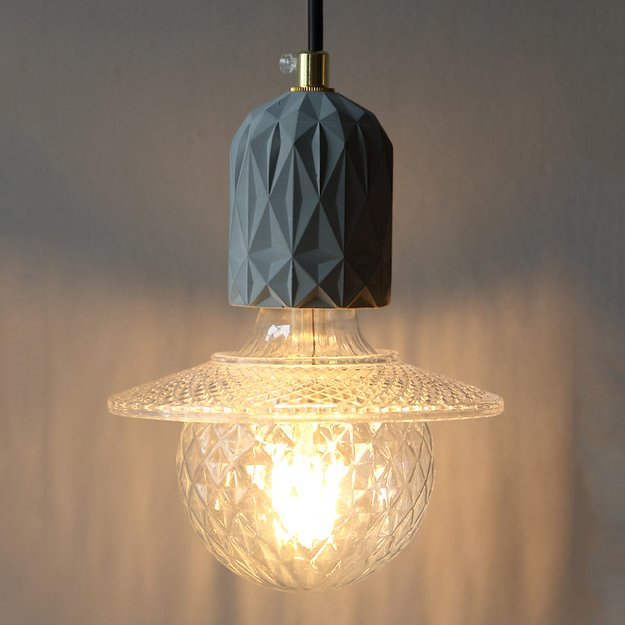 Mini-luminaire pendentif créatif nordique ciment monomoteur de bulbe bleu lumière suspendue pour le café