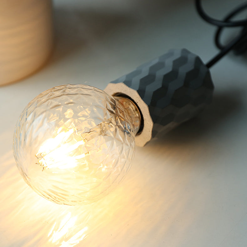 Mini-luminaire pendentif créatif nordique ciment monomoteur de bulbe bleu lumière suspendue pour le café