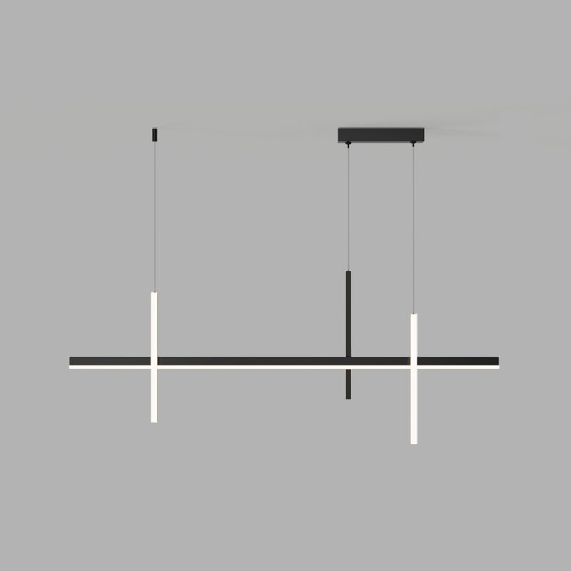 3-Light Linear Island Light Fixture Simplicity Metal Pendant Light for Dining Room