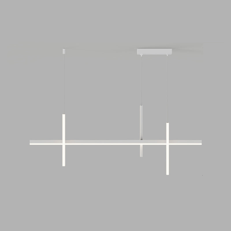 3-Light Linear Island Light Fixture Simplicity Metal Pendant Light for Dining Room