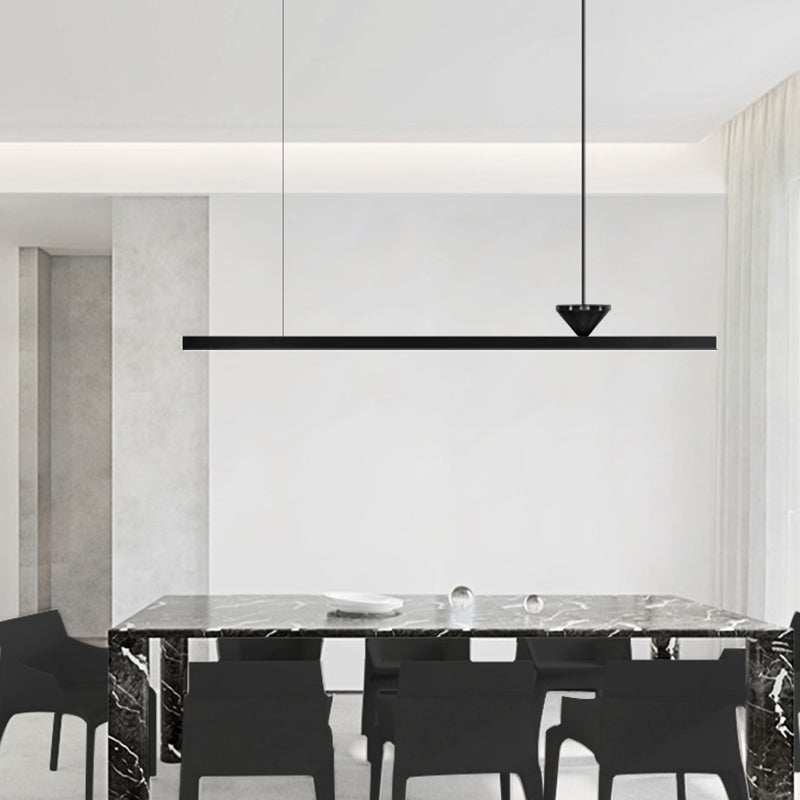 Modern Rectangle Island Pendant Lamps 1-Light Hanging Light Fixtures with Acrylic Shade