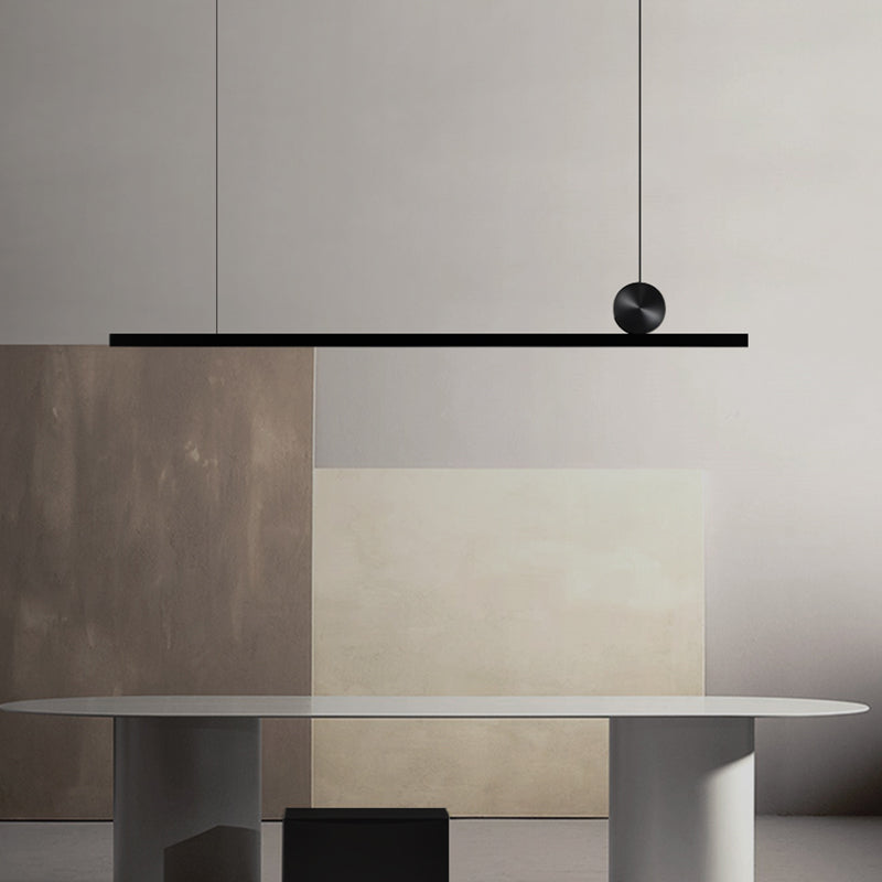 Modern Rectangle Island Pendant Lamps 1-Light Hanging Light Fixtures with Acrylic Shade