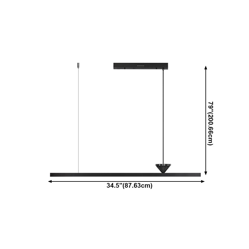 Modern Rectangle Island Pendant Lamps 1-Light Hanging Light Fixtures with Acrylic Shade