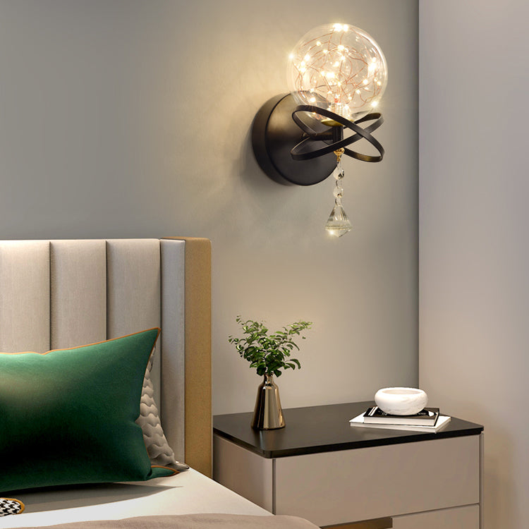 Nordic Modern Wall Mount Light Simple Glass Shade Wall Sconce Lamp Fixture for Living Room