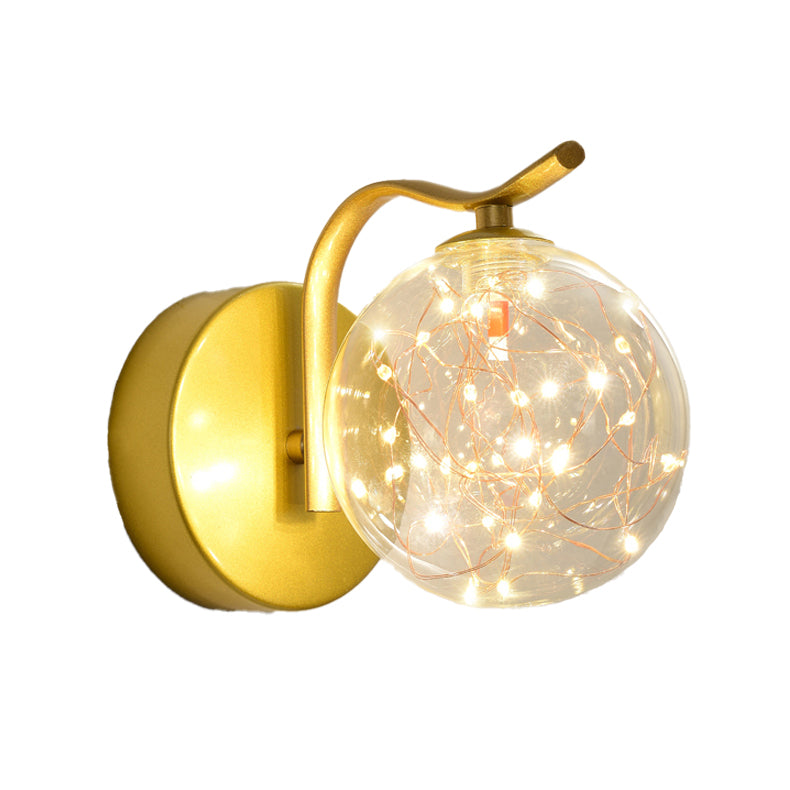 Nordic Modern Wall Mount Light Simple Glass Shade Wall Sconce Lamp Fixture for Living Room