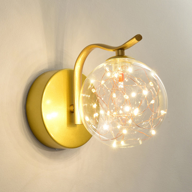 Nordic Modern Wall Mount Light Simple Glass Shade Wall Sconce Lamp Fixture for Living Room