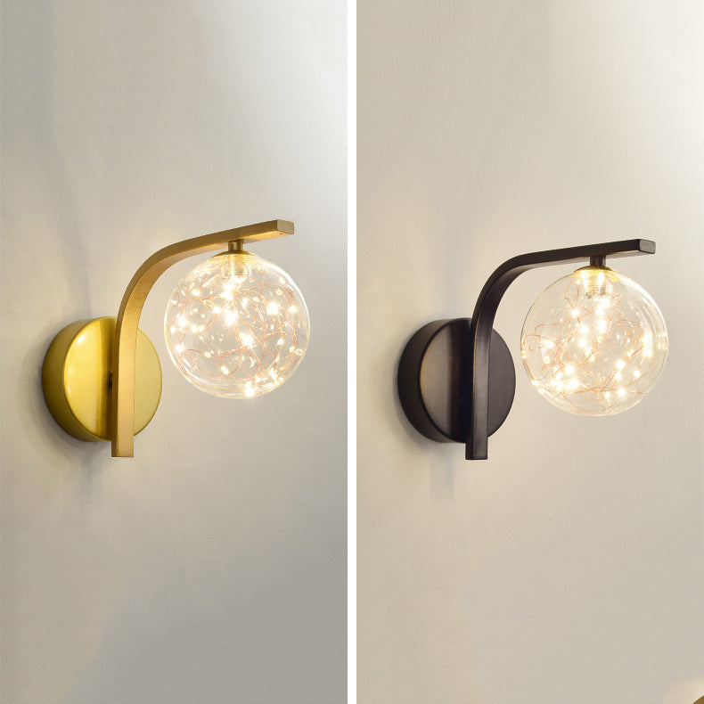 Nordic Modern Wall Mount Light Simple Glass Shade Wall Sconce Lamp Fixture for Living Room