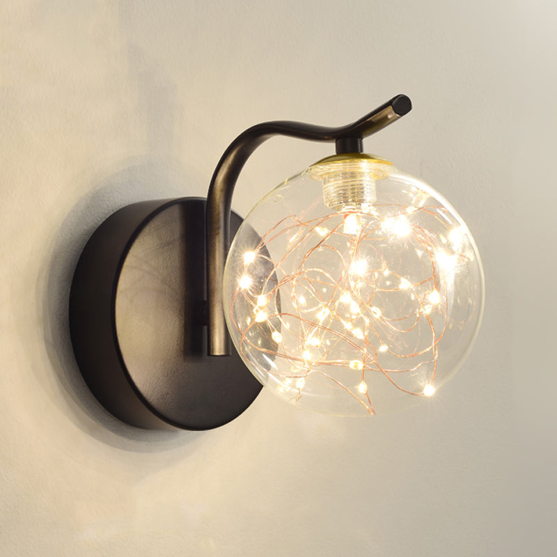 Nordic Modern Wall Mount Light Simple Glass Shade Wall Sconce Lamp Fixture for Living Room