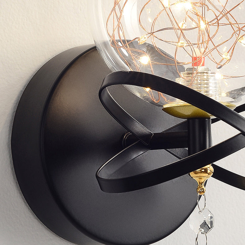 Nordic Modern Wall Mount Light Simple Glass Shade Wall Sconce Lamp Fixture for Living Room