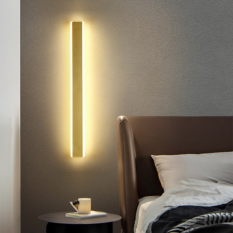 1-Light Modern Wall Sconce Straight LED Wall Light with Metal for Living Room