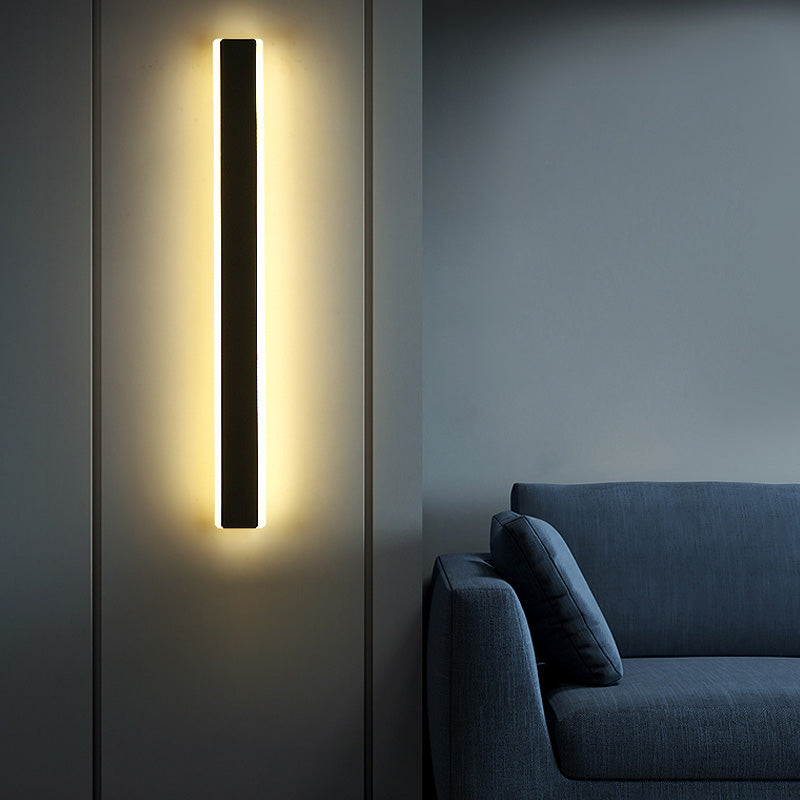 1-Light Modern Wall Sconce Straight LED Wall Light with Metal for Living Room