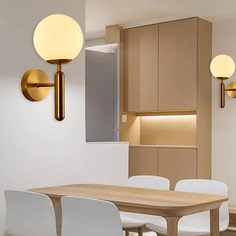 Nordische Wand montieren leichte moderne runde Glasschatten Wandleuchte für Wohnzimmer