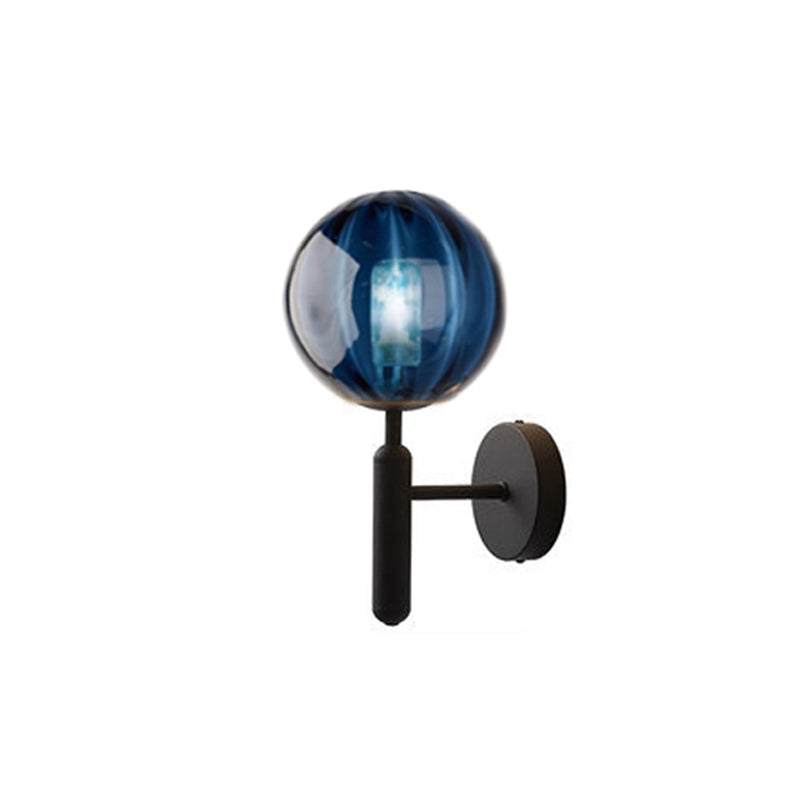 Nordische Wand montieren leichte moderne runde Glasschatten Wandleuchte für Wohnzimmer