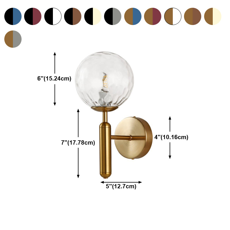 Nordische Wand montieren leichte moderne runde Glasschatten Wandleuchte für Wohnzimmer