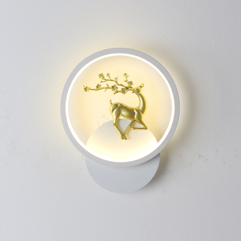 1-Light Modern Wall Sconce Geometric LED Wall Light with Metal for Living Room