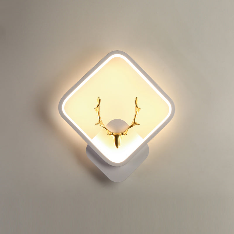 1-Light Modern Wall Sconce Geometric LED Wall Light with Metal for Living Room