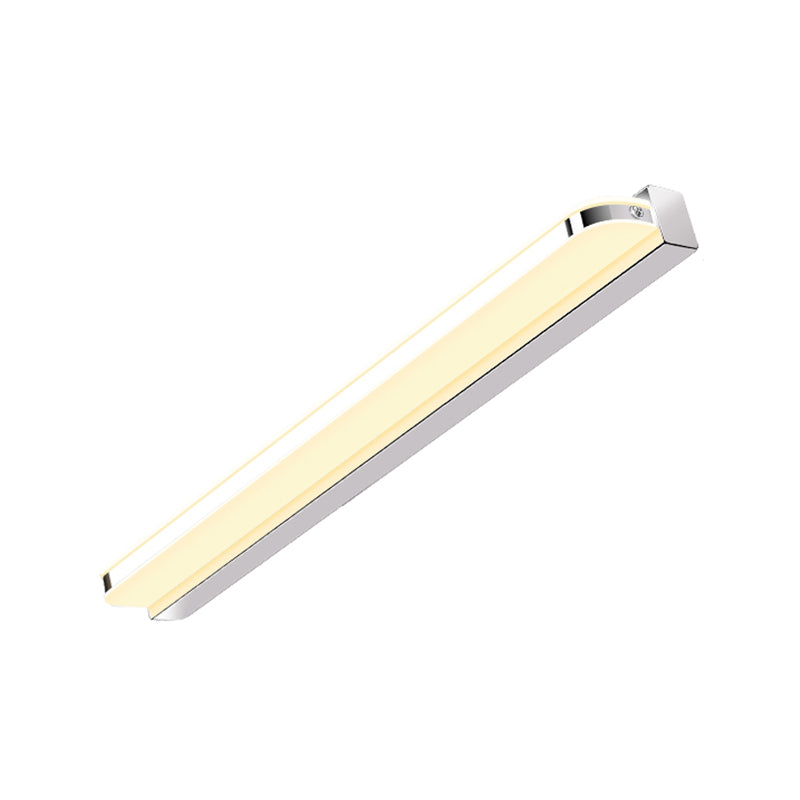 Silver Modern Simple Mirror Light Nordic Metal LED Mirror Lamp Fixture for Bathroom