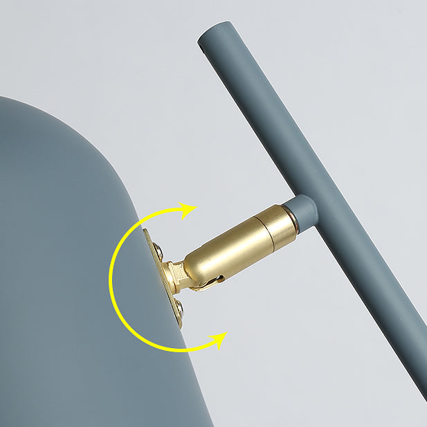 Macaron Cloche Shade Standing Lamp Metal 1 Head Bedroom Floor Light