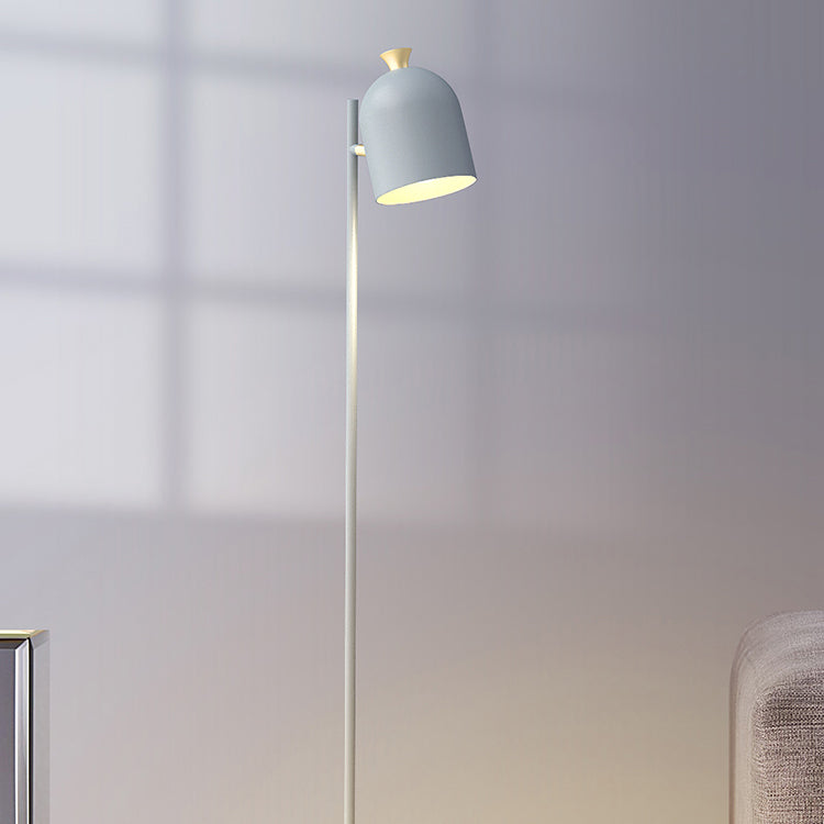 Macaron Cloche Shade Standing Lamp Metal 1 Head Bedroom Floor Light