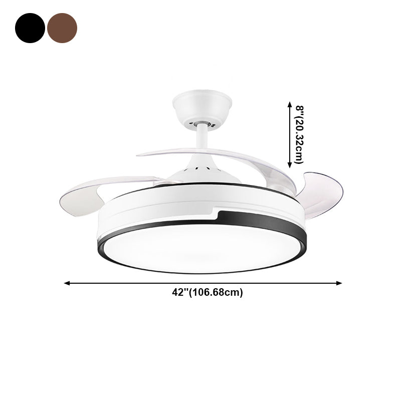 Lampada a ventola del soffitto in metallo nordico a 1 testa a monte semifulta lampada