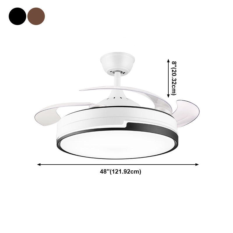 Lampada a ventola del soffitto in metallo nordico a 1 testa a monte semifulta lampada