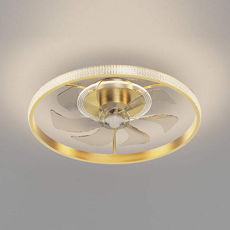 Lampada a ventola a soffitto in metallo in stile semplice con lama a ventola ABS