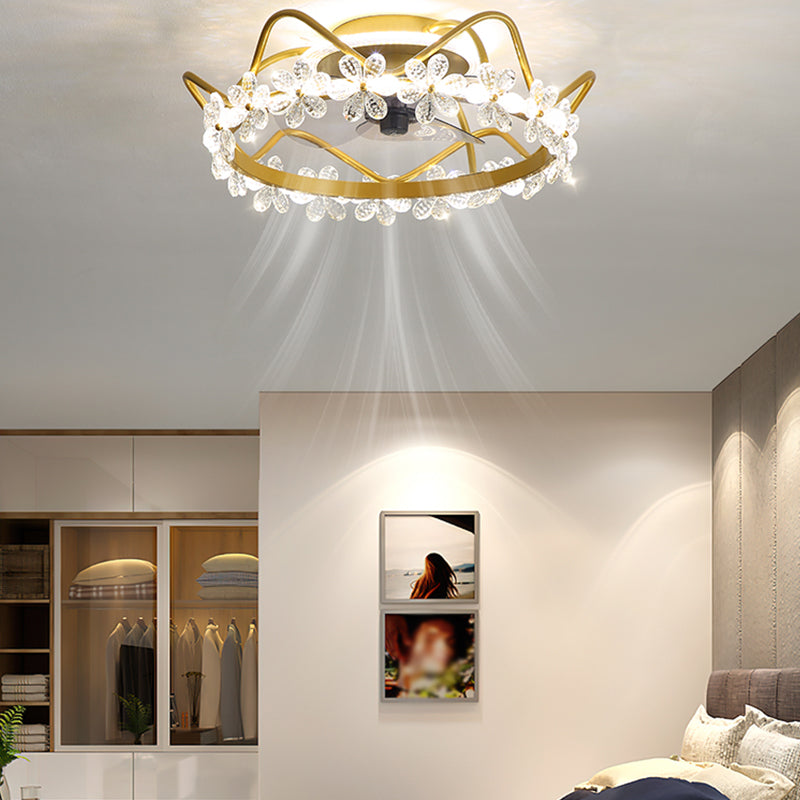Lampada a ventola a soffitto in metallo in stile semplice con lama a ventola ABS