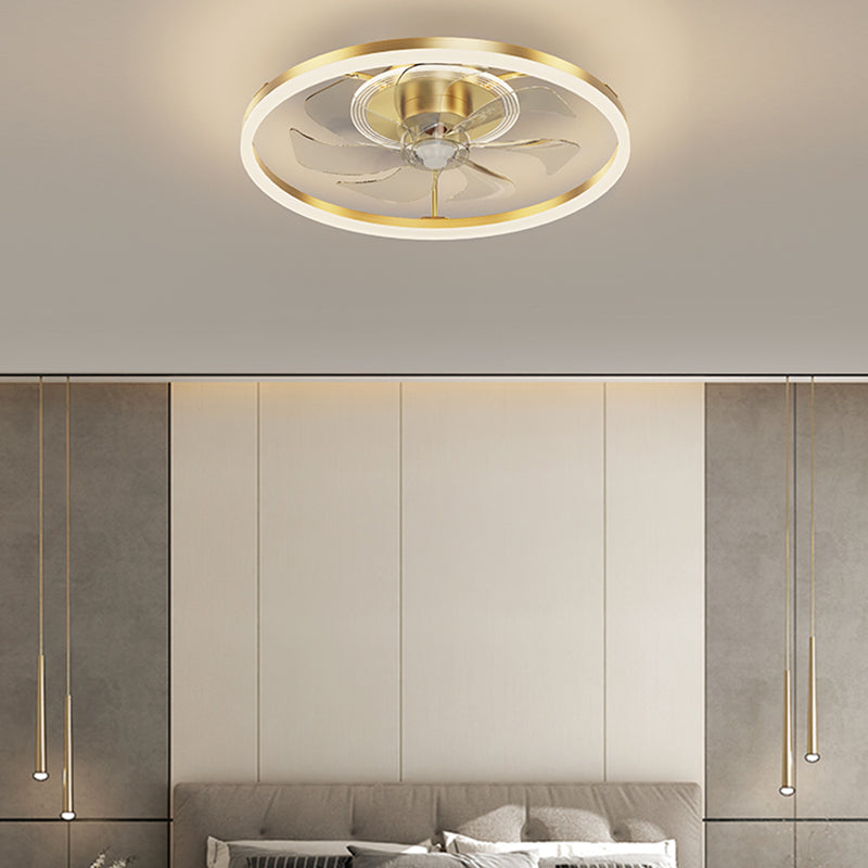 Lampada a ventola a soffitto in metallo in stile semplice con lama a ventola ABS