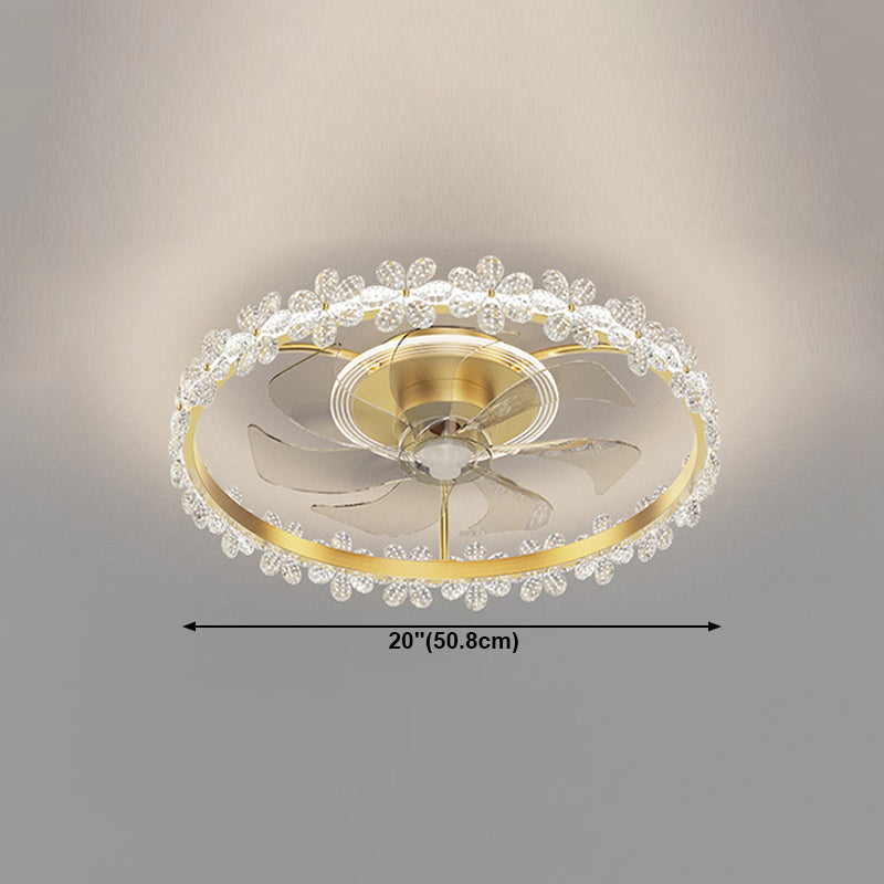 Lampada a ventola a soffitto in metallo in stile semplice con lama a ventola ABS