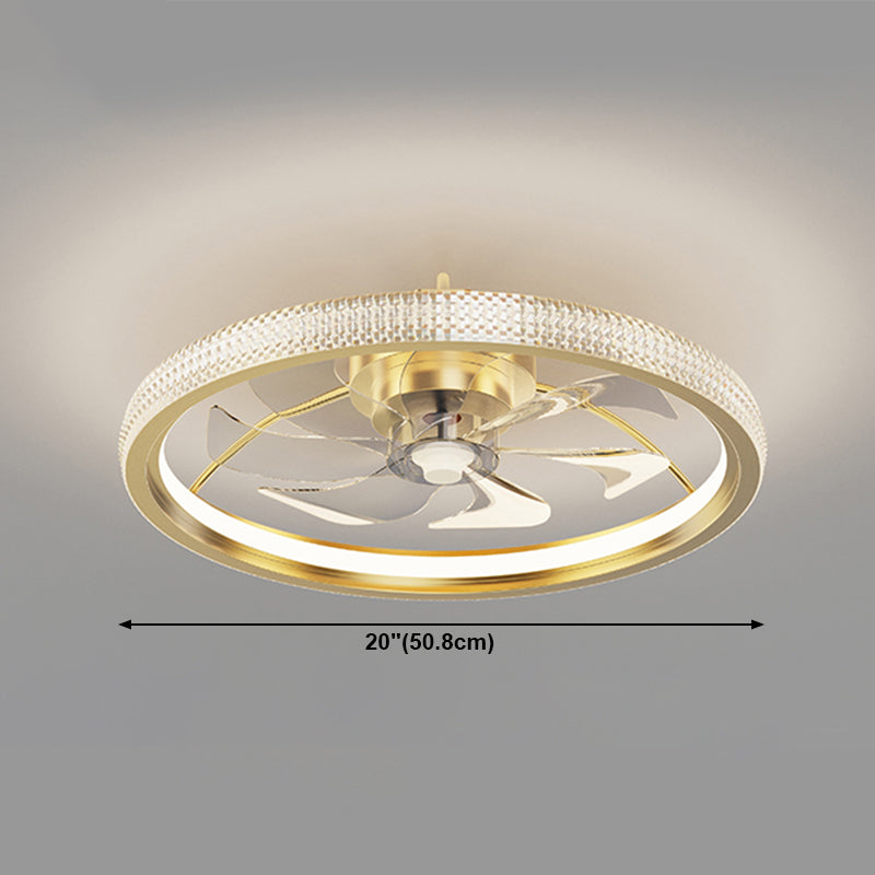 Lampada a ventola a soffitto in metallo in stile semplice con lama a ventola ABS