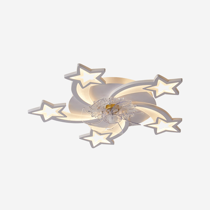 Luce a ventola del soffitto in metallo nordico illuminazione a filo a filo multipla con lama della ventola di plastica