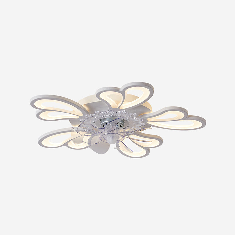 Luce a ventola del soffitto in metallo nordico illuminazione a filo a filo multipla con lama della ventola di plastica