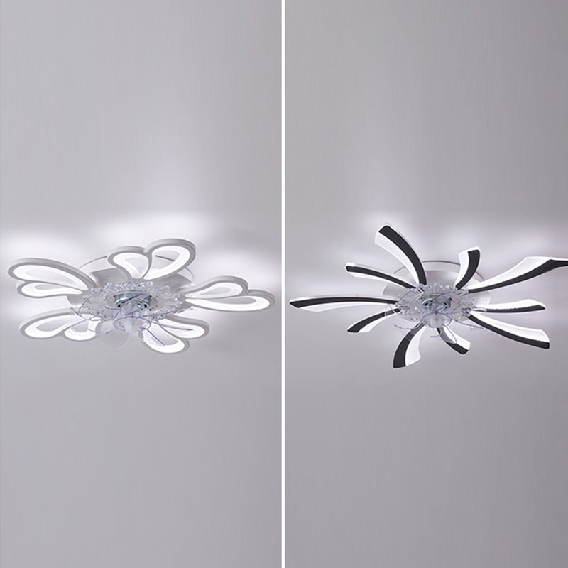 Luce a ventola del soffitto in metallo nordico illuminazione a filo a filo multipla con lama della ventola di plastica