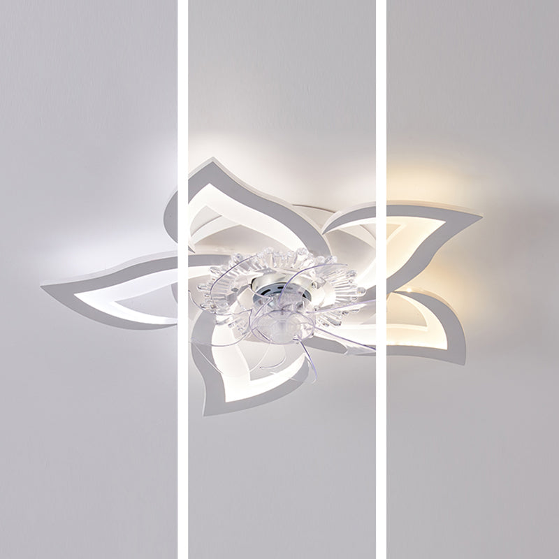 Luce a ventola del soffitto in metallo nordico illuminazione a filo a filo multipla con lama della ventola di plastica
